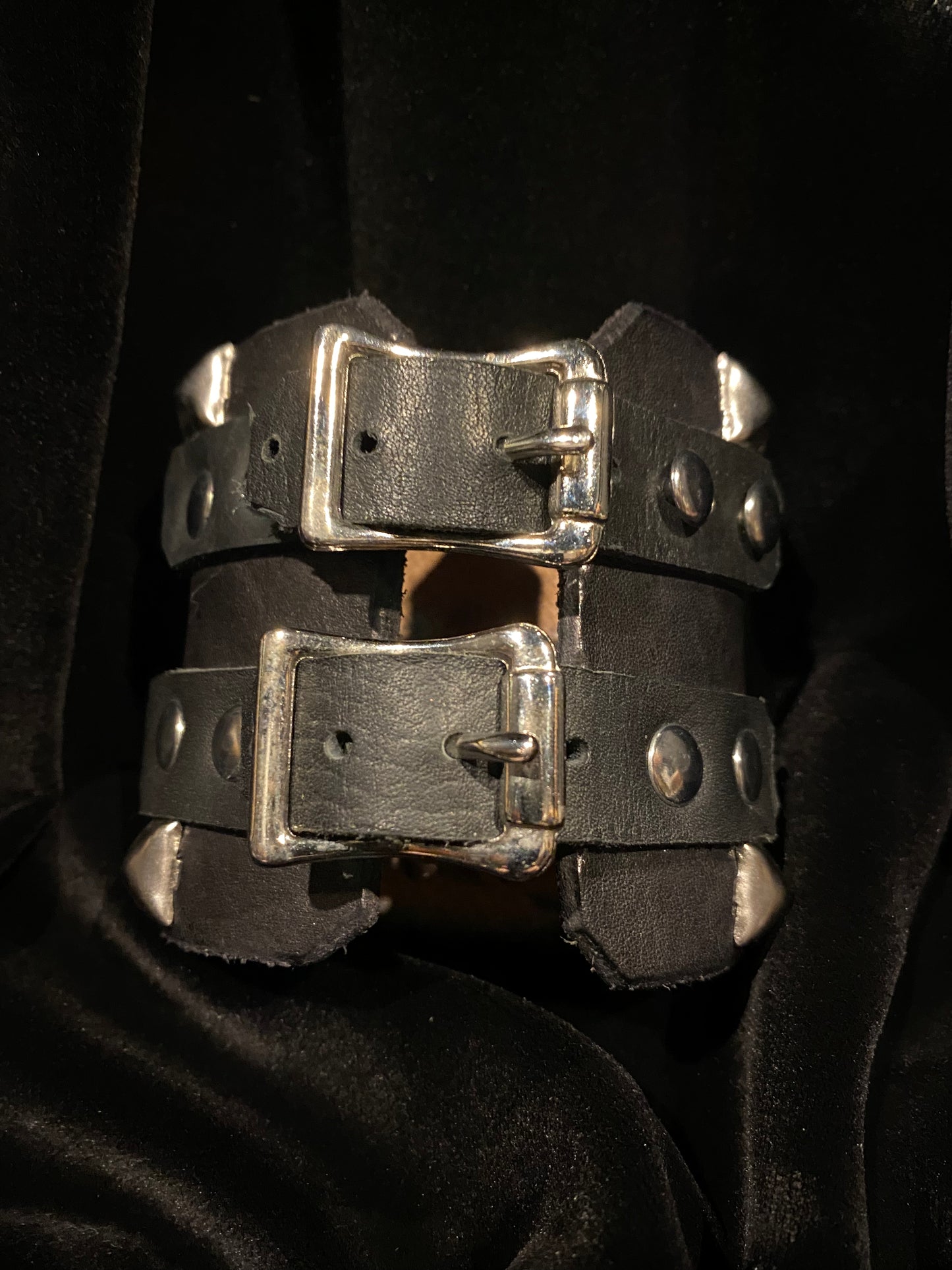 Diggers Leather Studded “Venom” Buckled Wrist Cuff