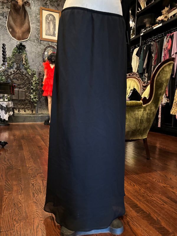 Vintage Dressbarn Collection Black Maxi Plus Size Skirt