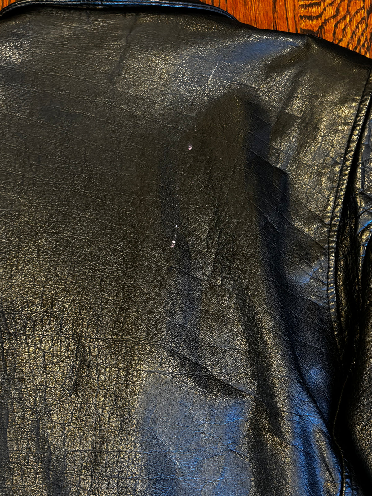 Wilson’s Leather Moto Jacket with Studded Turquoise Details ￼