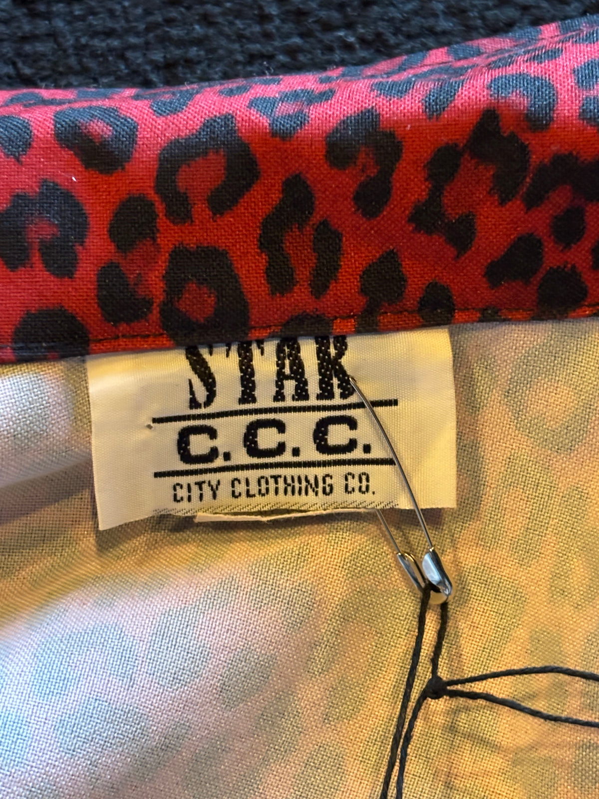 90s Red Cheetah Print Caustic Eminence  Patch Jacket
