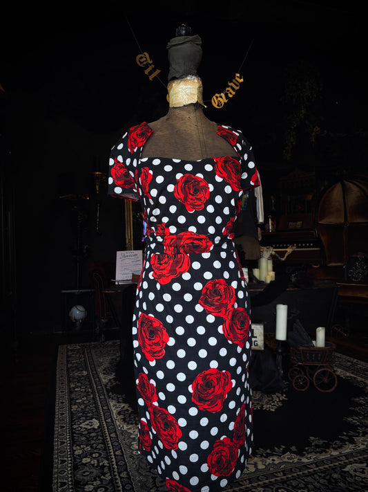 Grace Karin Rose Polkadot pinup dress