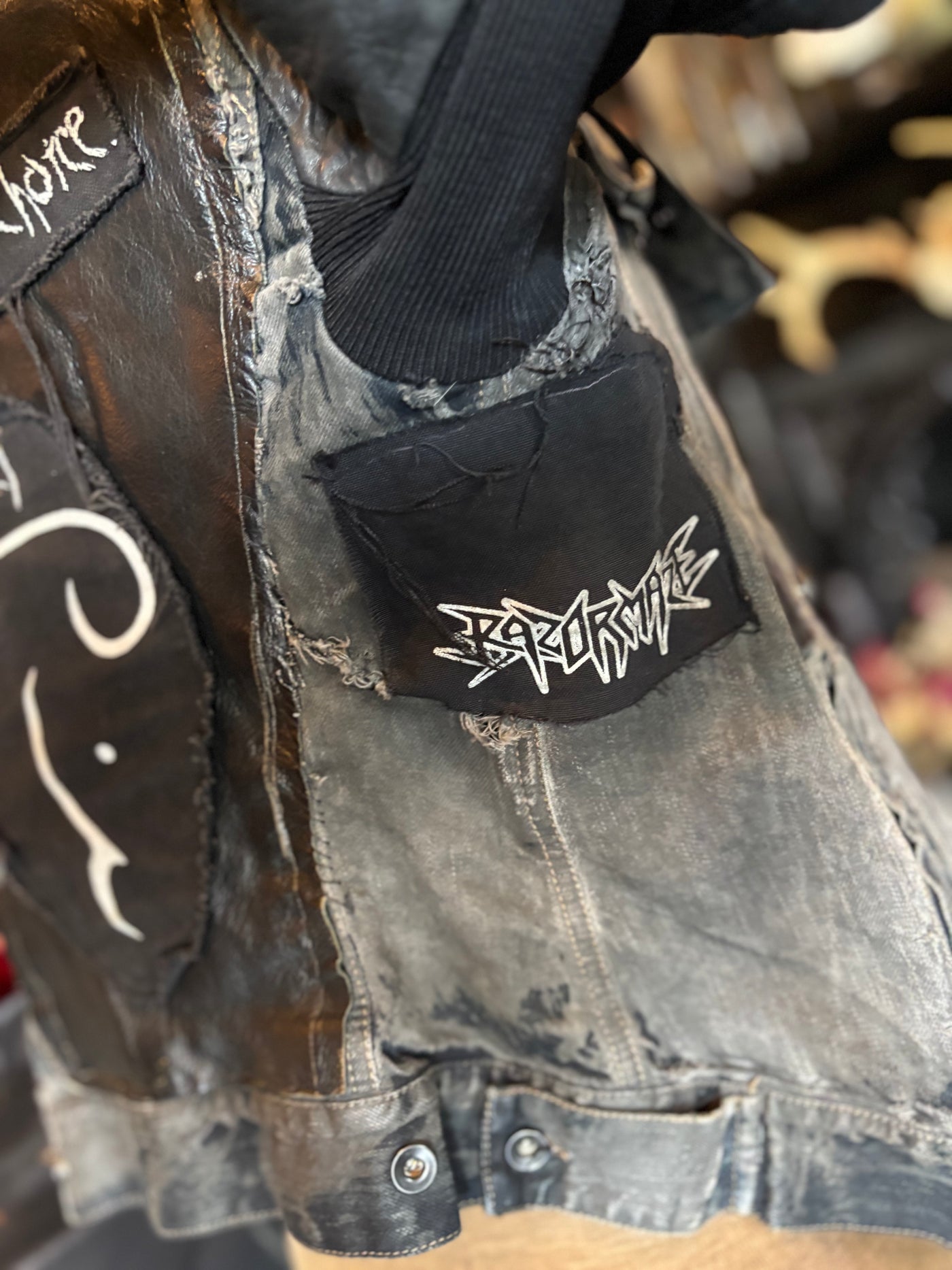 Rick Owen’s DRKSHDW Denim & Leather Customized Jacket
