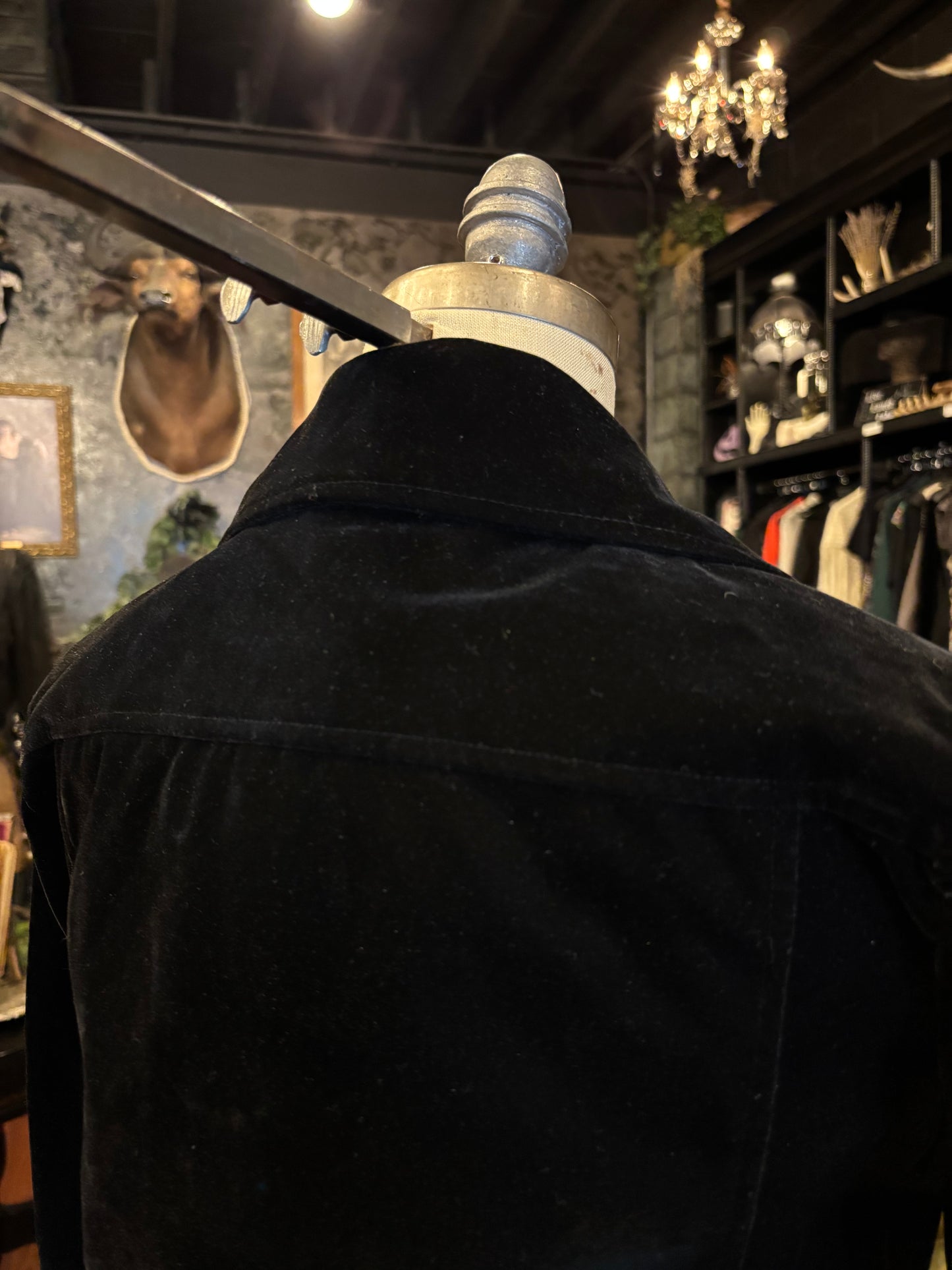 RE:NAMED Black Velvet Moto Jacket