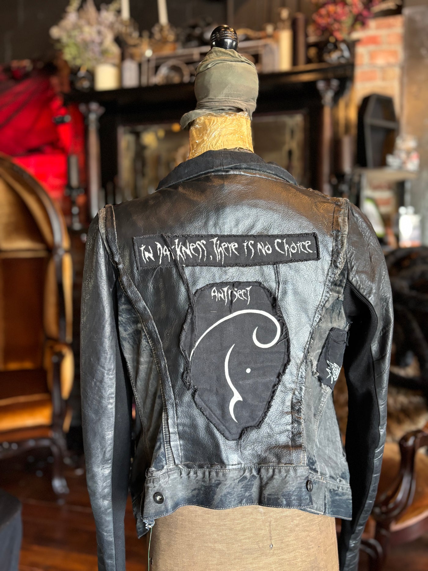 Rick Owen’s DRKSHDW Denim & Leather Customized Jacket