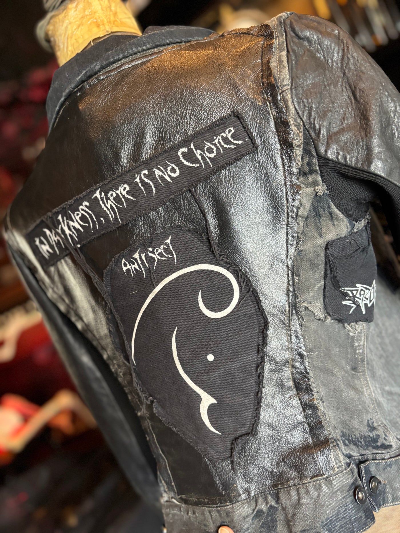Rick Owen’s DRKSHDW Denim & Leather Customized Jacket