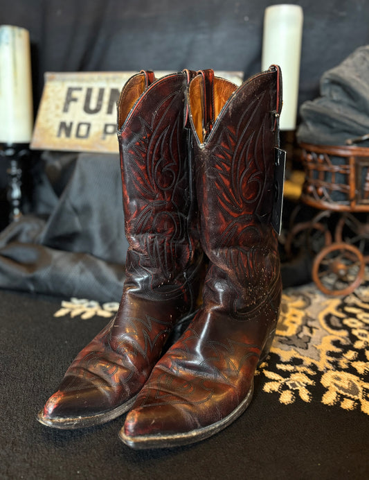 Cherry red cowboy boots