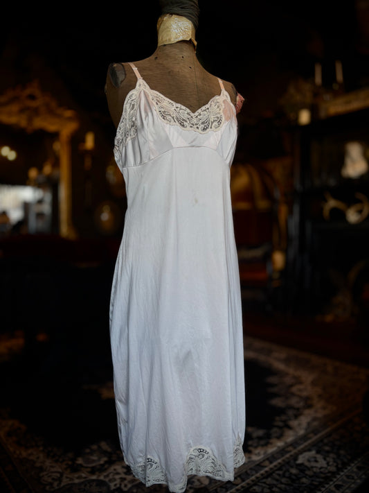 Champaigne Lace Trim Slip Dress