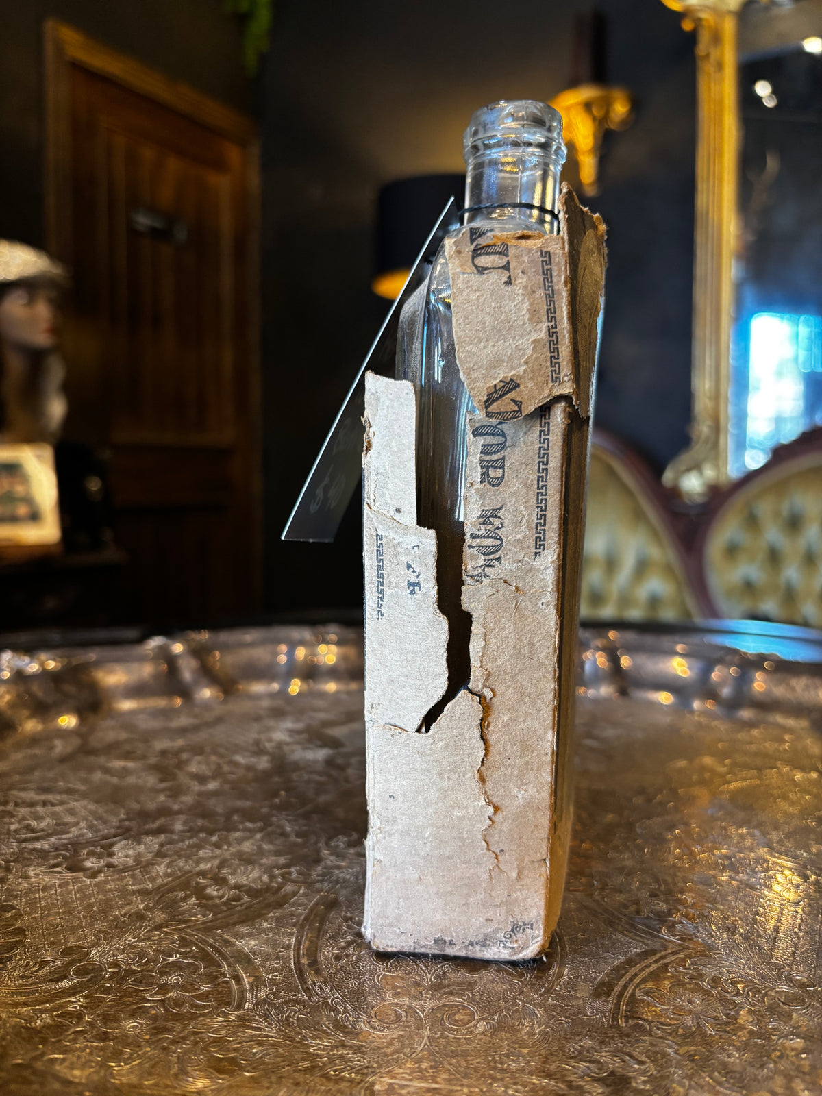 Antique Westphal’s Glass Hair Tonic Bottle with Original Packaging