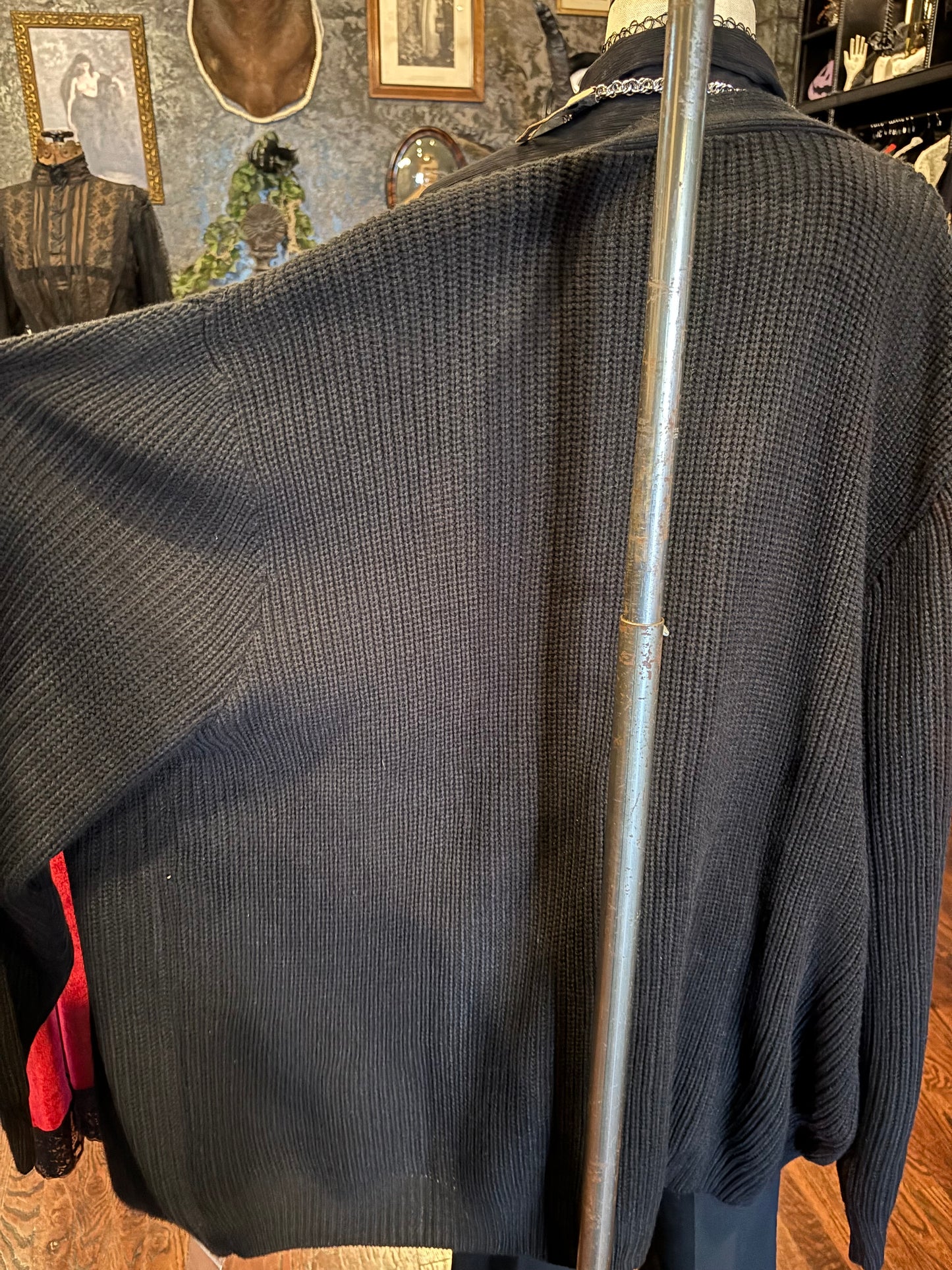 Ultimate Emo Black Knit Oversized Cardigan