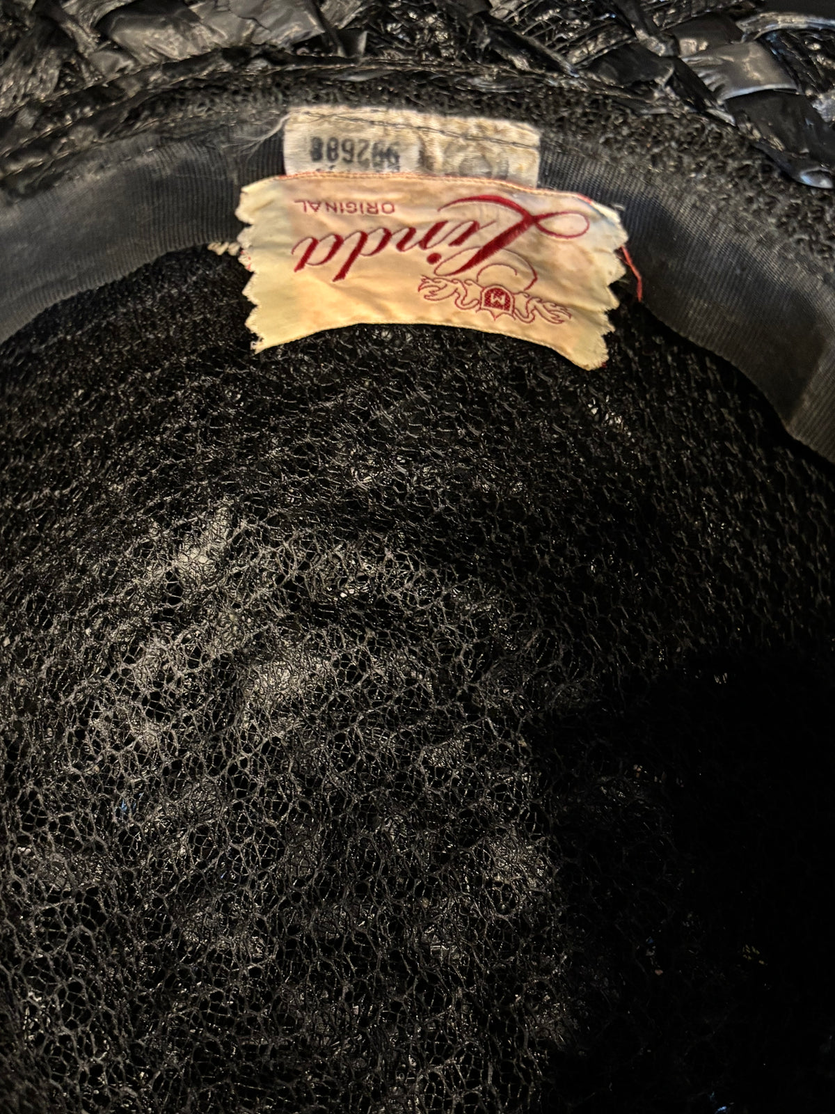 Vintage Black Brimmed Woven Straw Hat