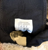Black Leather Converse High Top Shearling Cuffed Sneakers