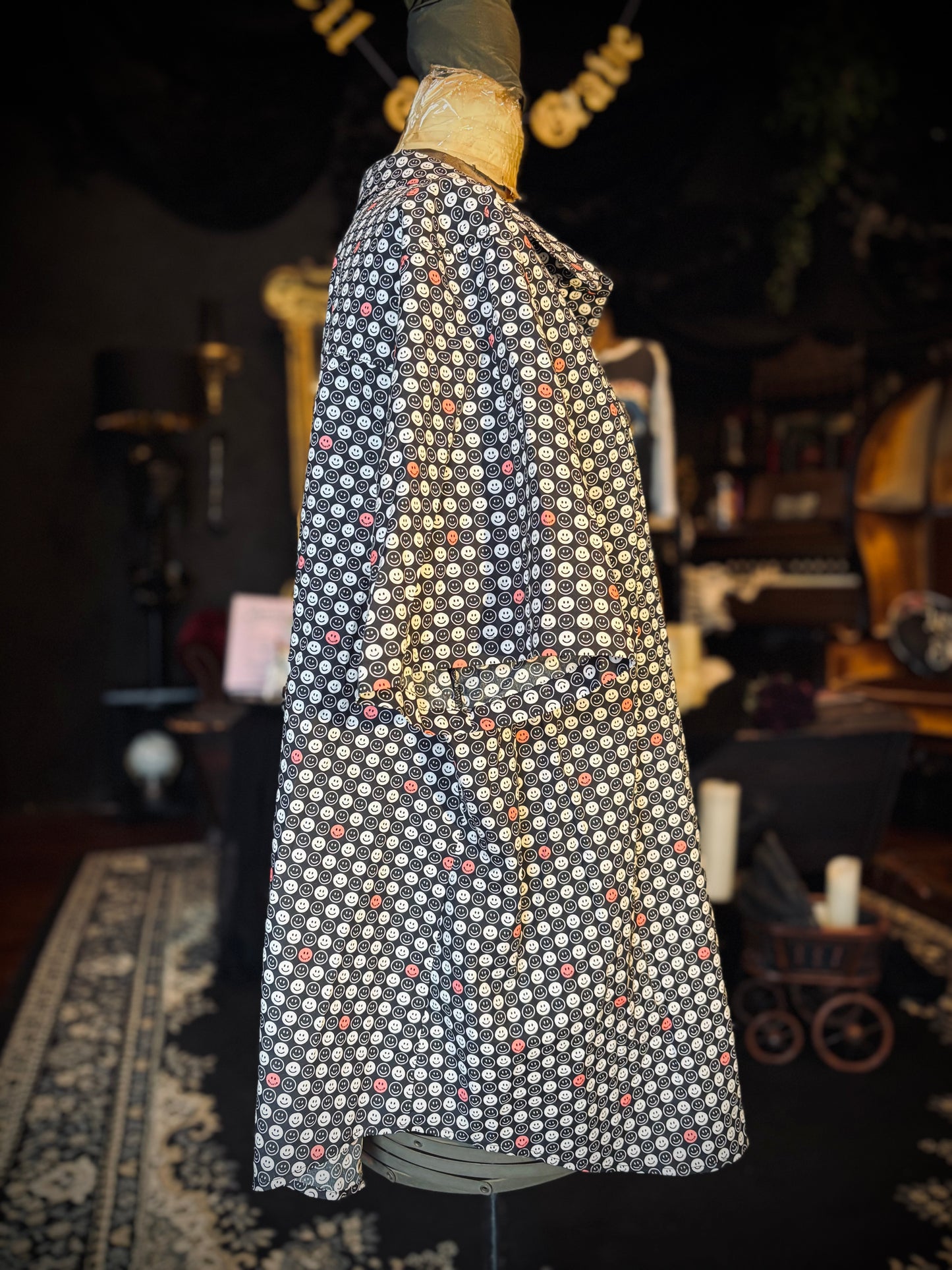 Wild Fang Smiley face short sleeve button down