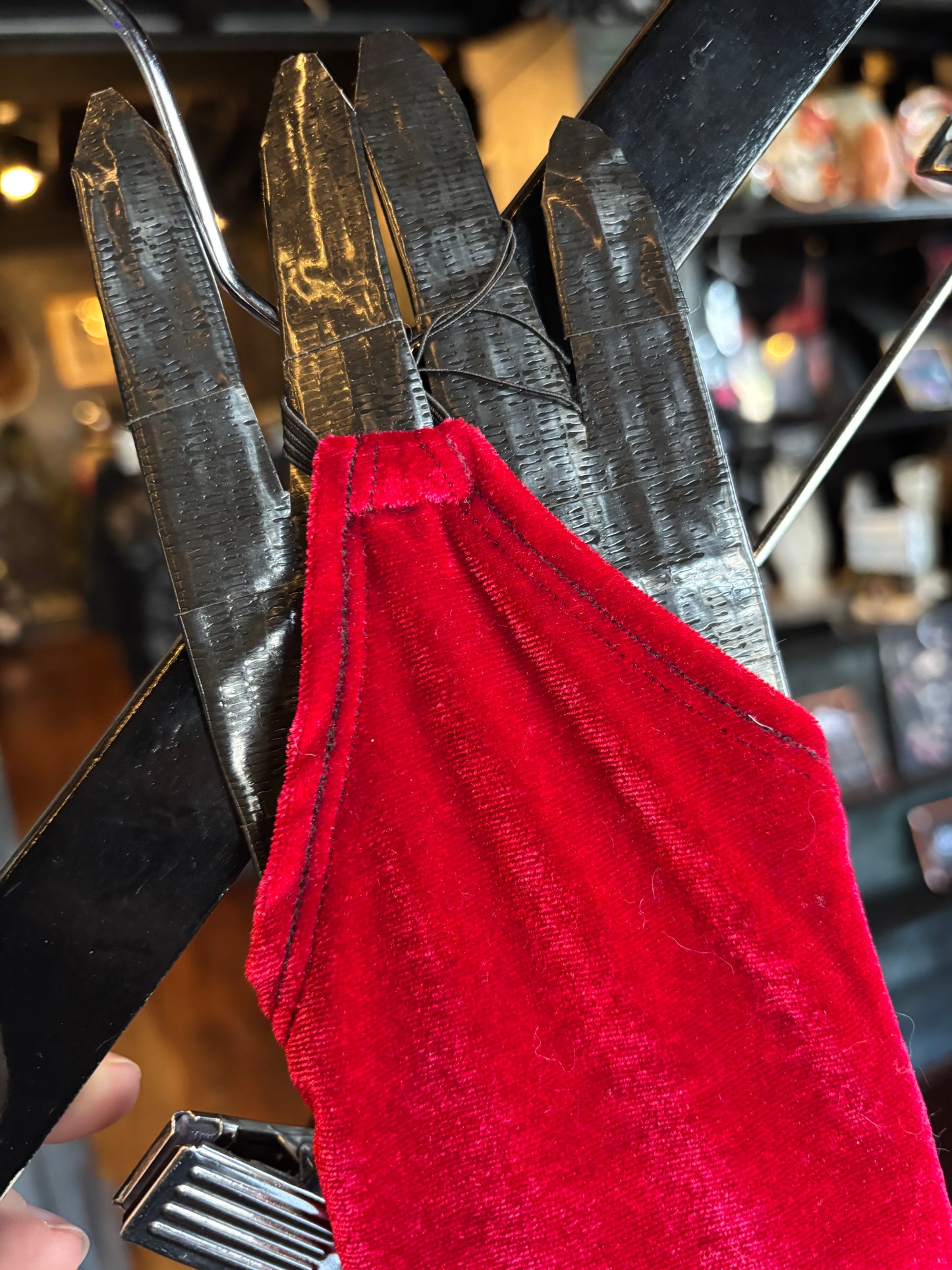 Grave Details Hand Made Pair of Fingerless Opera Gloves RED