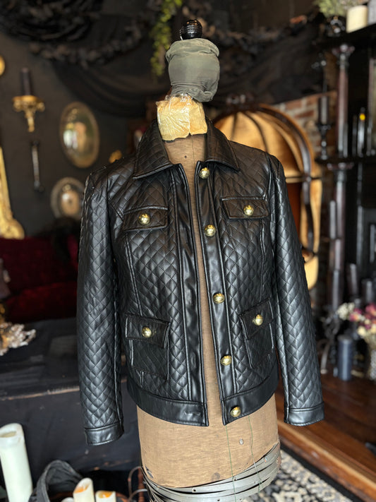 G by Giuliana Black Label Quilted Faux Leather Jacket