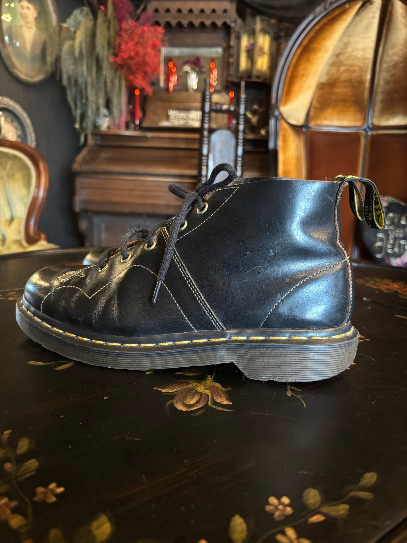 Dr. Martens Old School 90’s Y2K Style Black Church Leather Monkey Boots