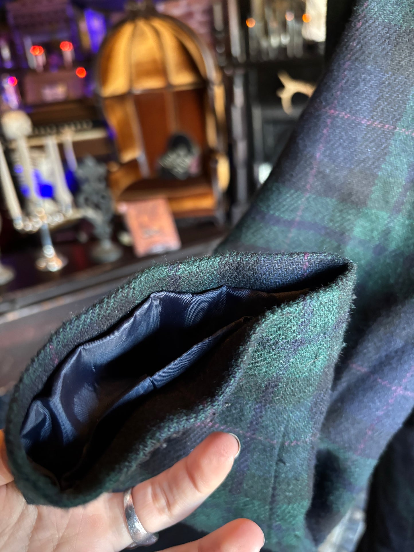 Vintage Sag Harbor Green and Black Plaid Blazer