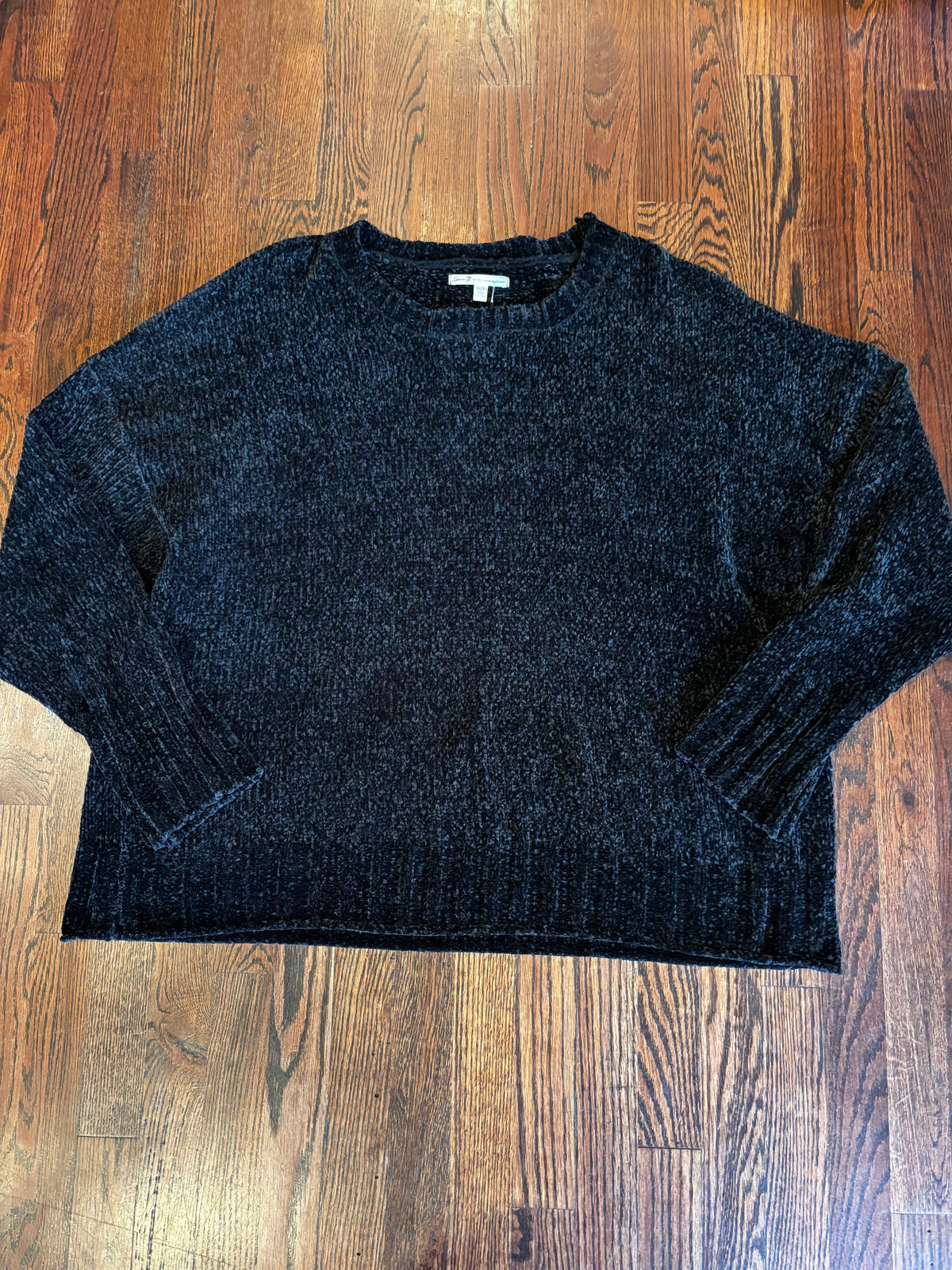 Black Knit Chenille Knit Sweater