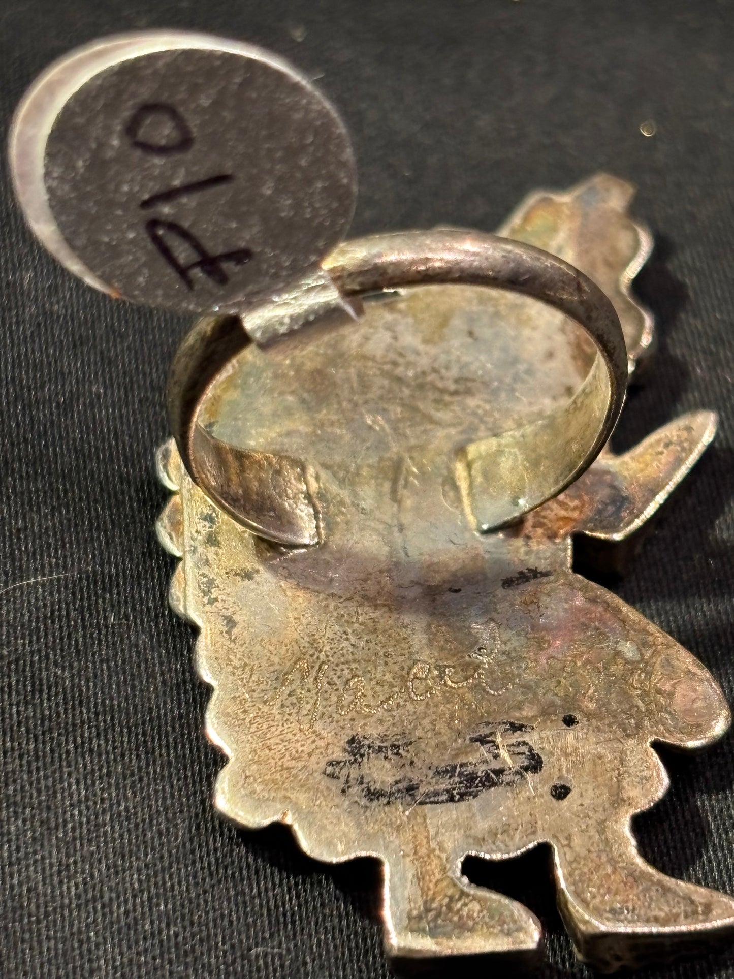 Silver Zuni Knifewing Kachina Dancer Ring