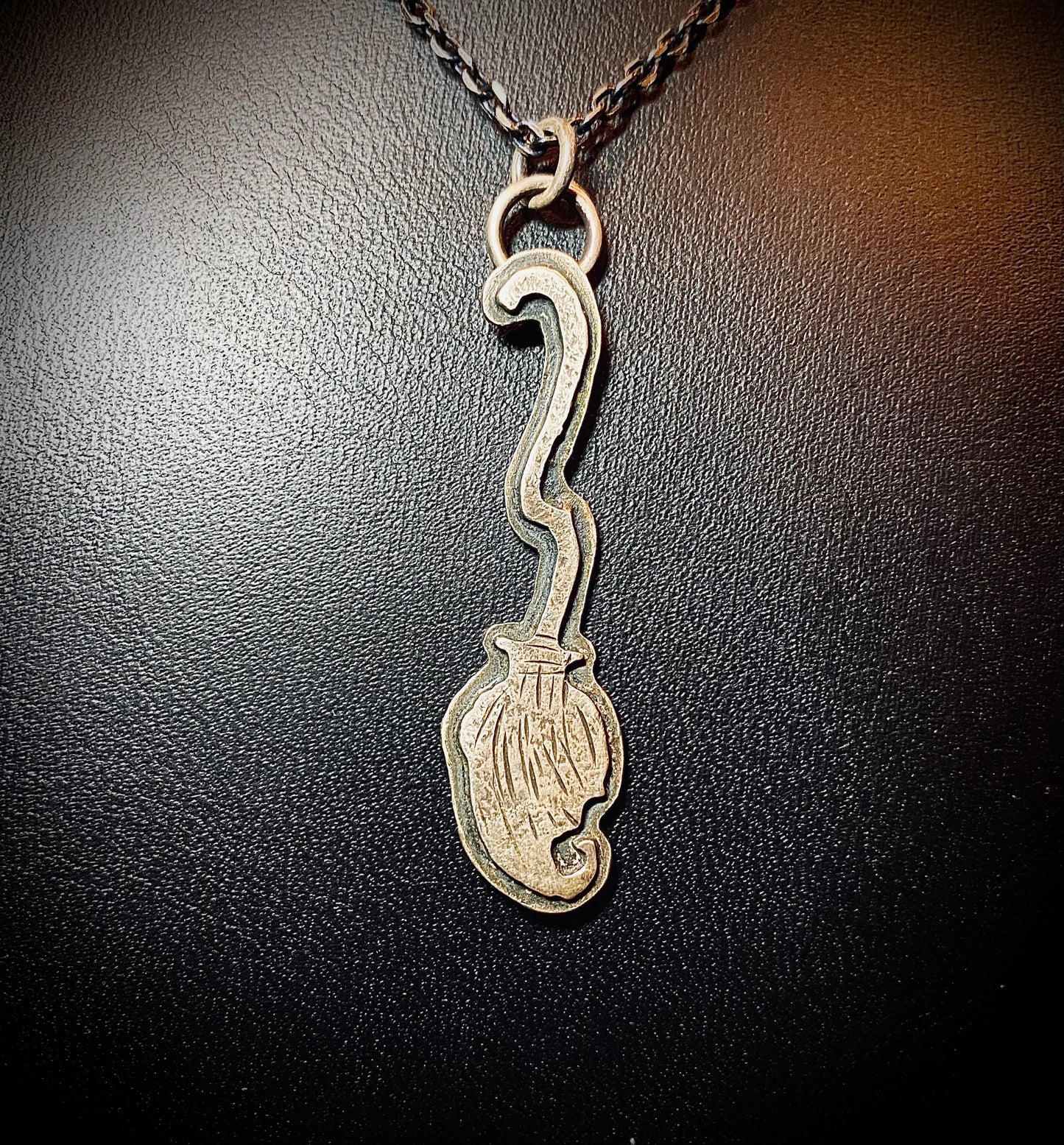 Von Desolate Sterling Silver Witch Broom Necklace