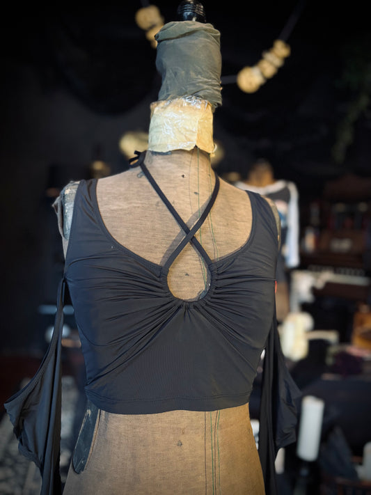 Poster Girl strappy long sleeve keyhole top