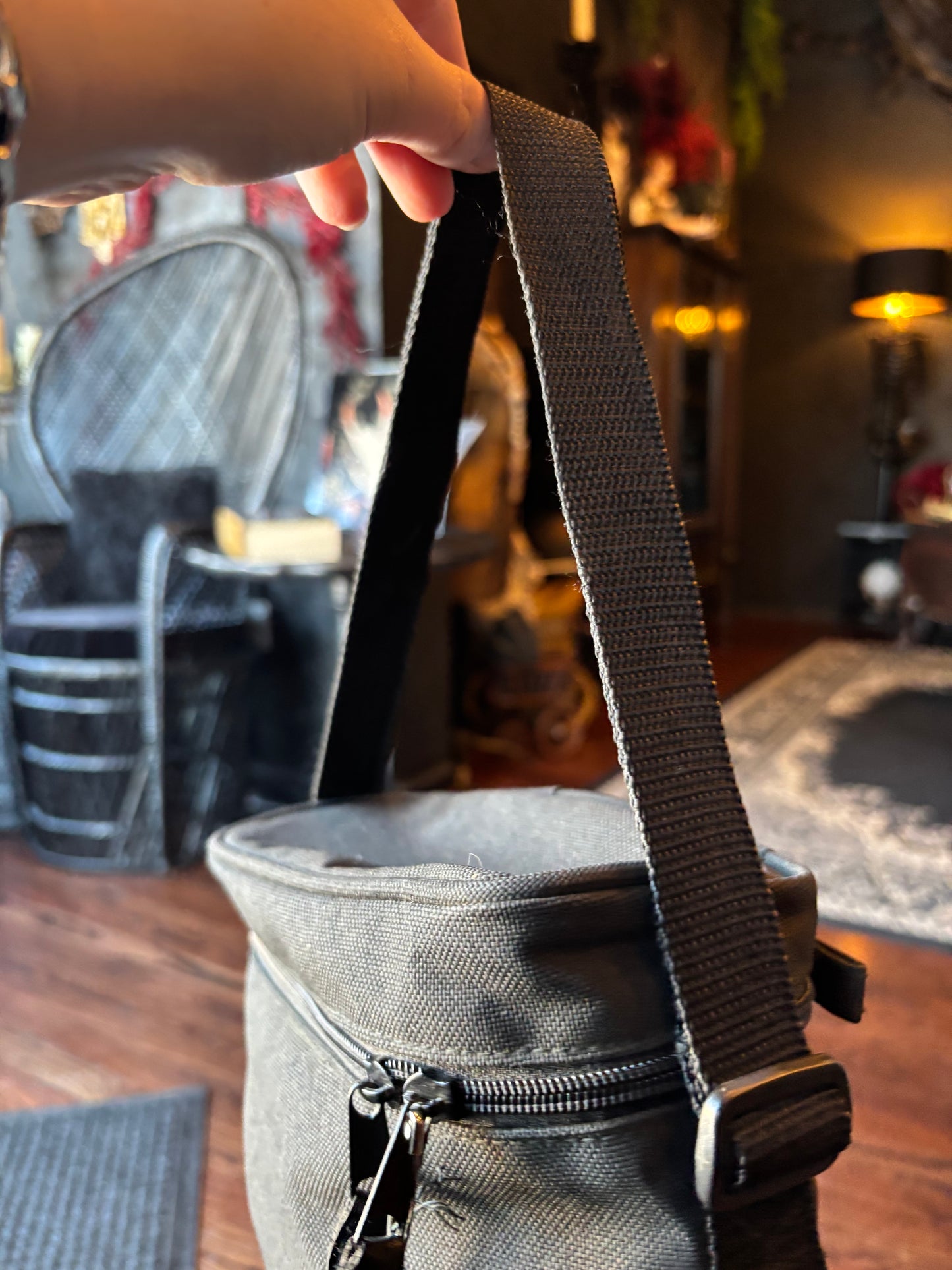 Vintage Black Canvas Harley-Davidson Crossbody Bag