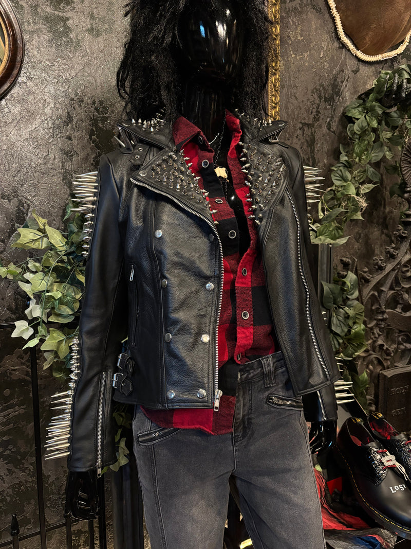 Custom spiked leather jacket