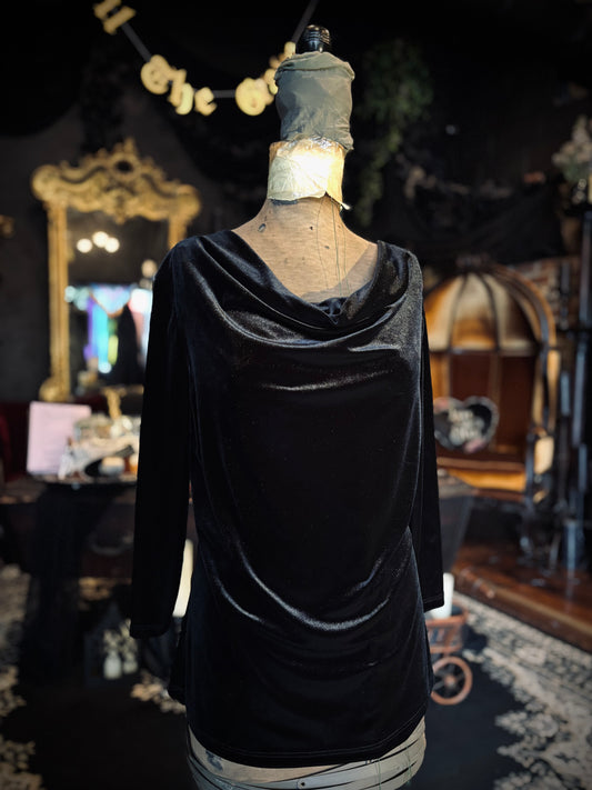 Jon Den Vintage 90’s Velvet Slouch neck top