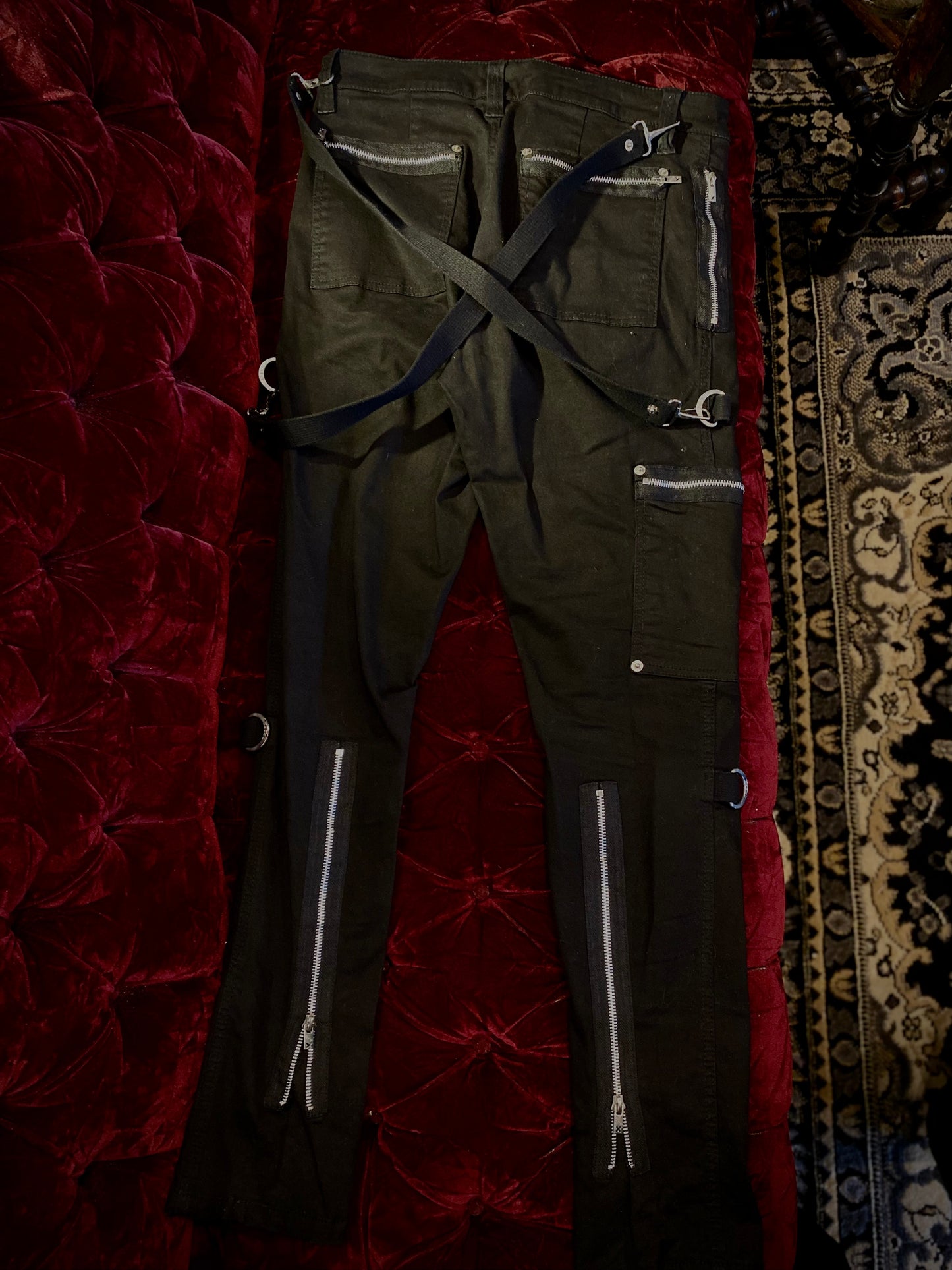 TRIPP NYC Zippered Skinny Black Bondage Pants