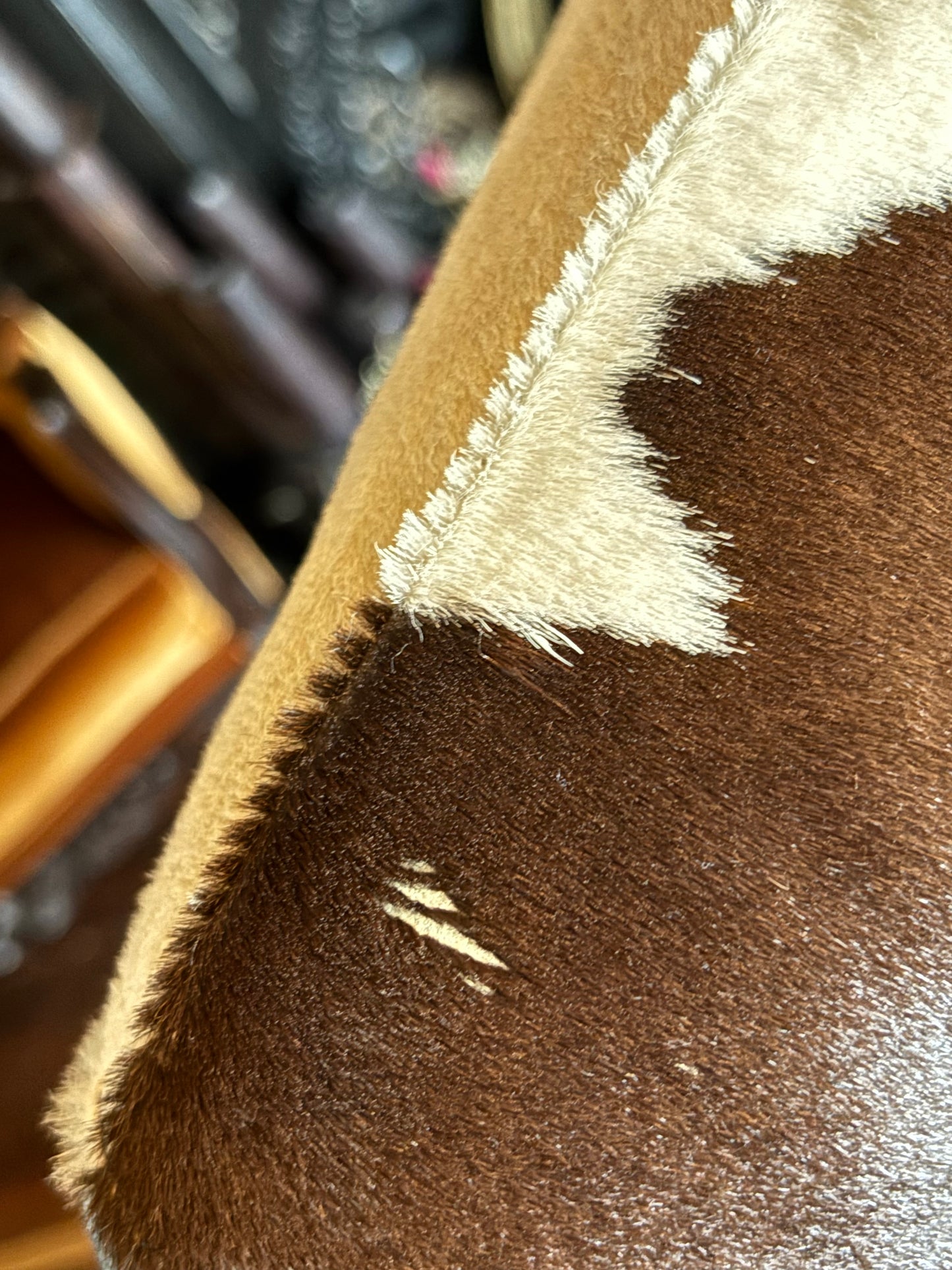 Vintage Continental Cowhide And Black Leather Fringed Cropped Jacket