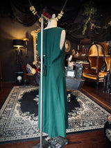 Vintage Talbots Sara Campbell Emerald Green Wool Button Down Midaxi Dress