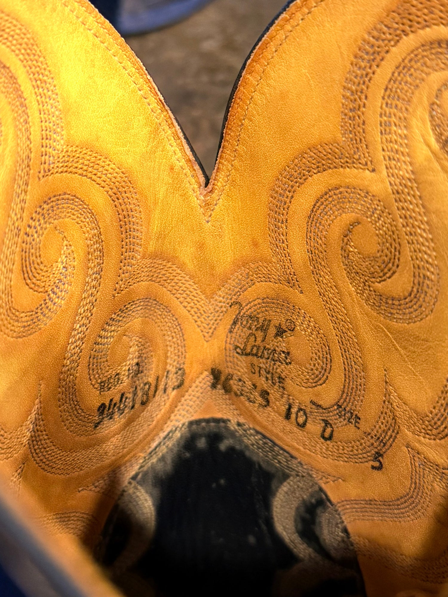 Tony Lama Dark Blue Teal Snakeskin Ornate Cowboy Boots