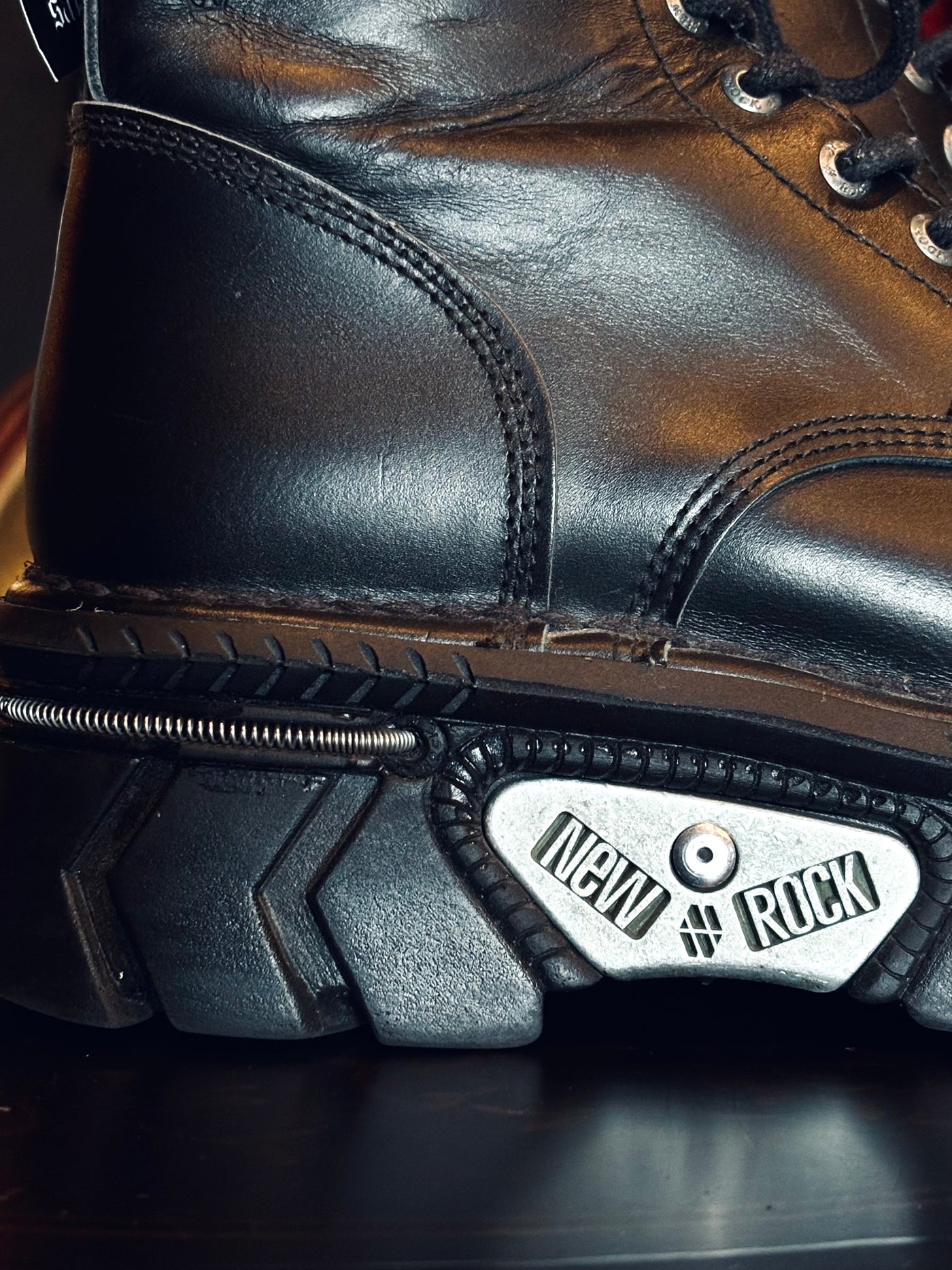 New Rock MMILI084N-S6 Black Leather Platform Boots