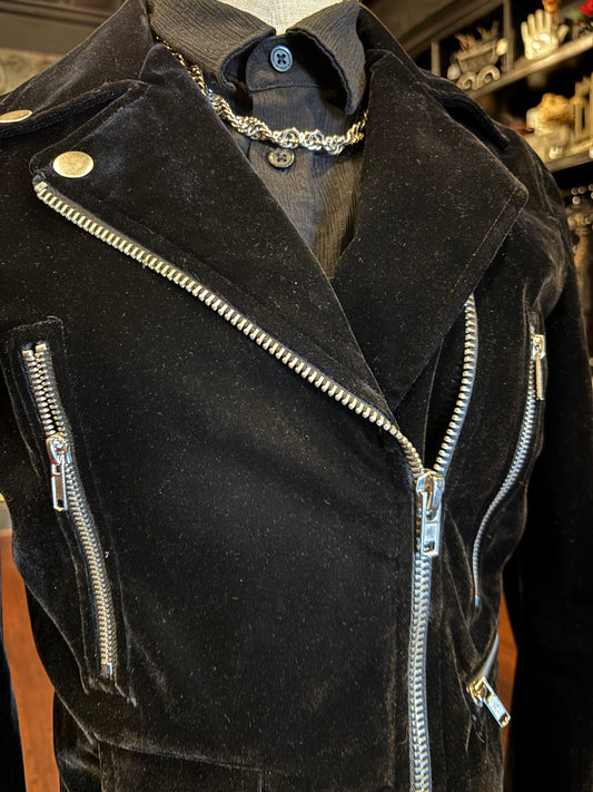 RE:NAMED Black Velvet Moto Jacket