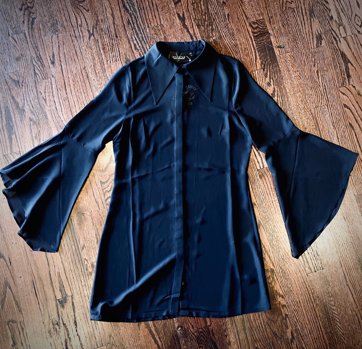 Killstar “Arlene” Sheer Black Shirt Dress Size L