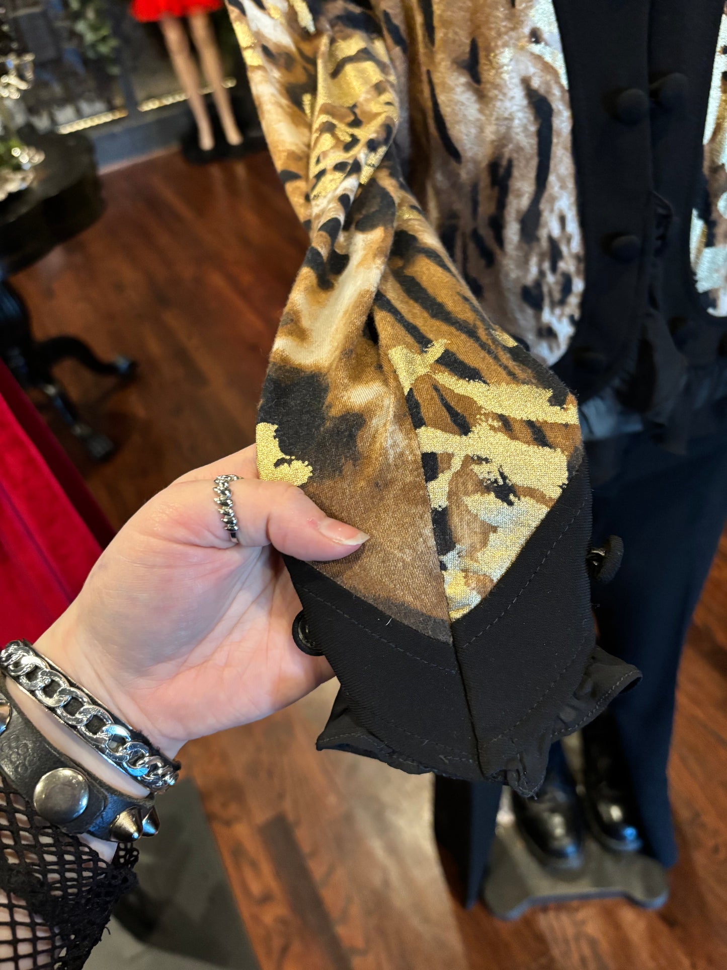 Vintage Joseph Ribhoff Cropped Animal Print Blazer