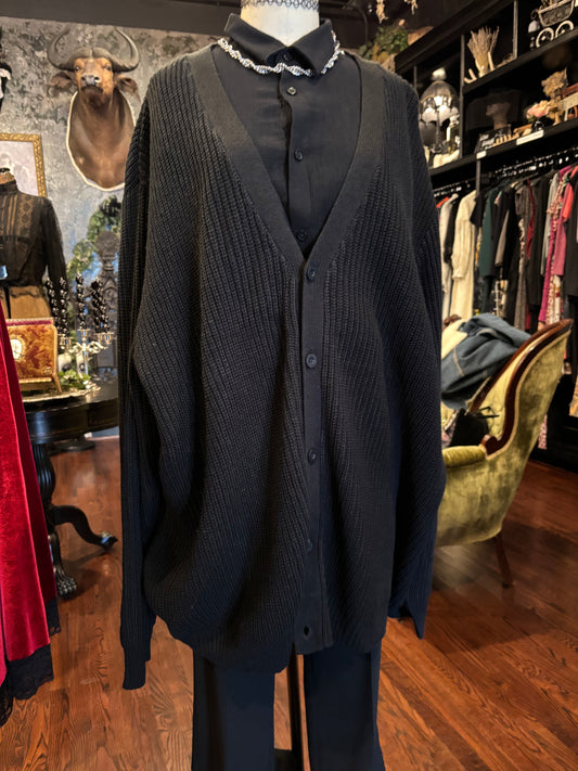Ultimate Emo Black Knit Oversized Cardigan