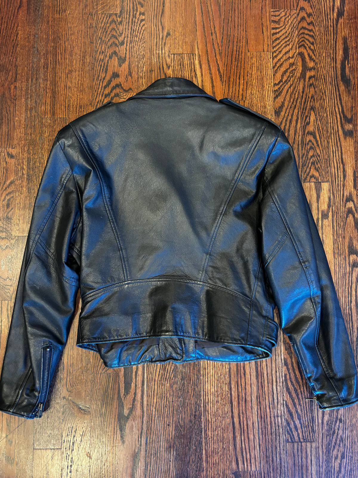 Vintage ‘Leatherbound USA’ Soft Black Leather Cropped Motorcycle Jacket