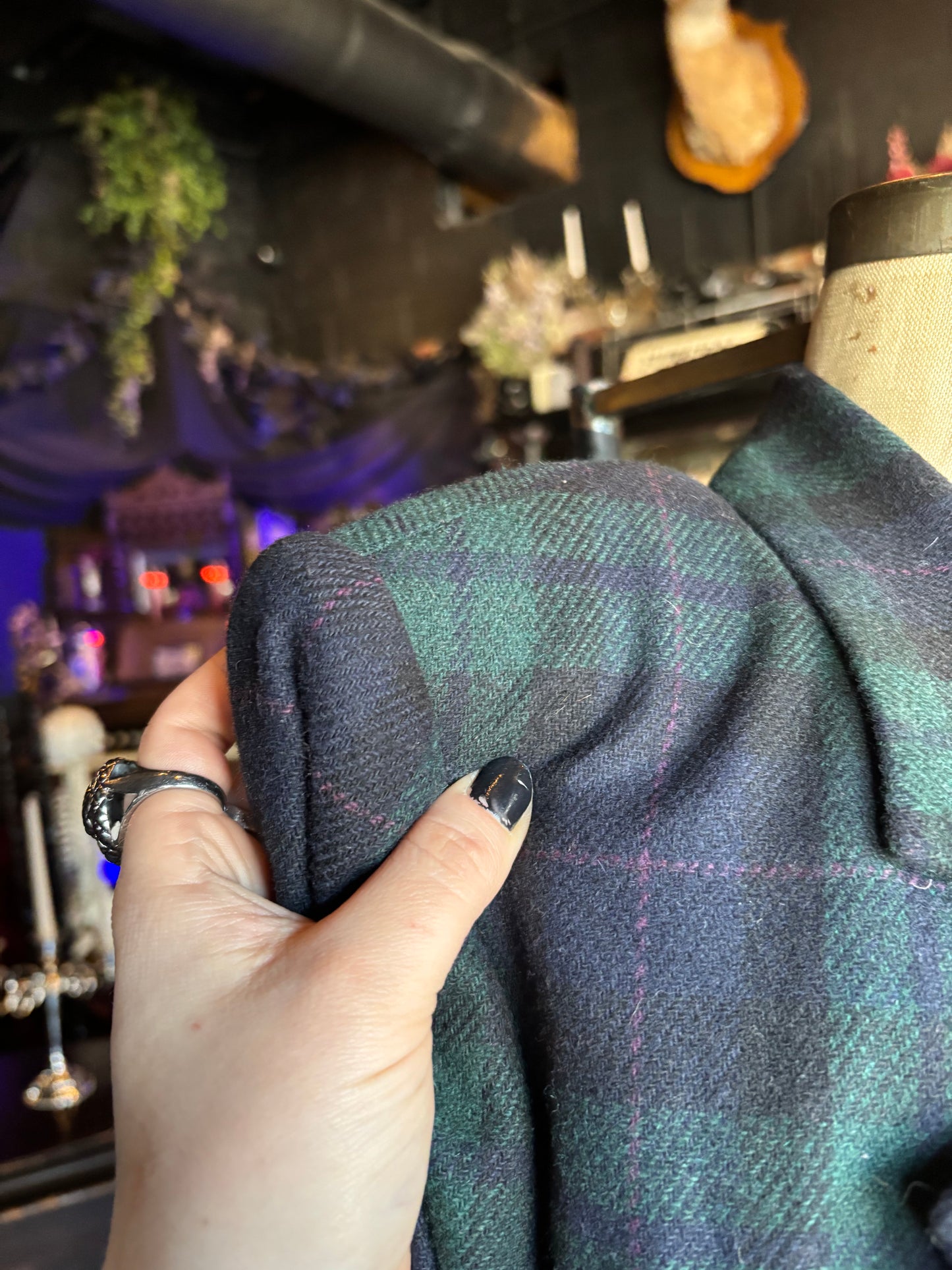 Vintage Sag Harbor Green and Black Plaid Blazer