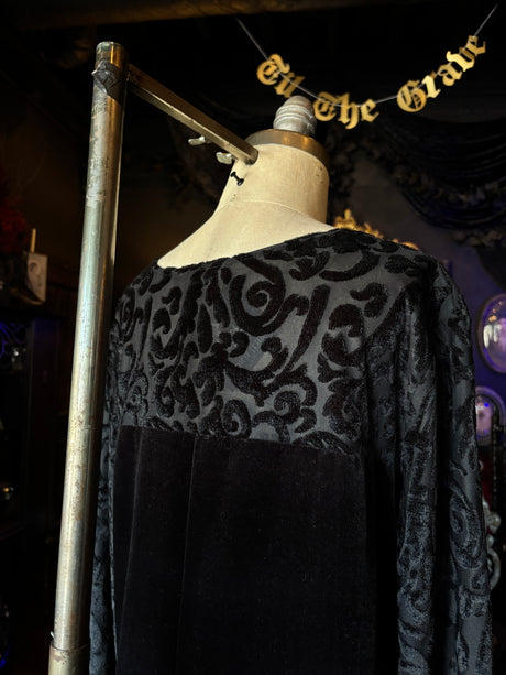 Vintage 90’s Diane Von Furstenberg Black Velvet Midaxi Dress