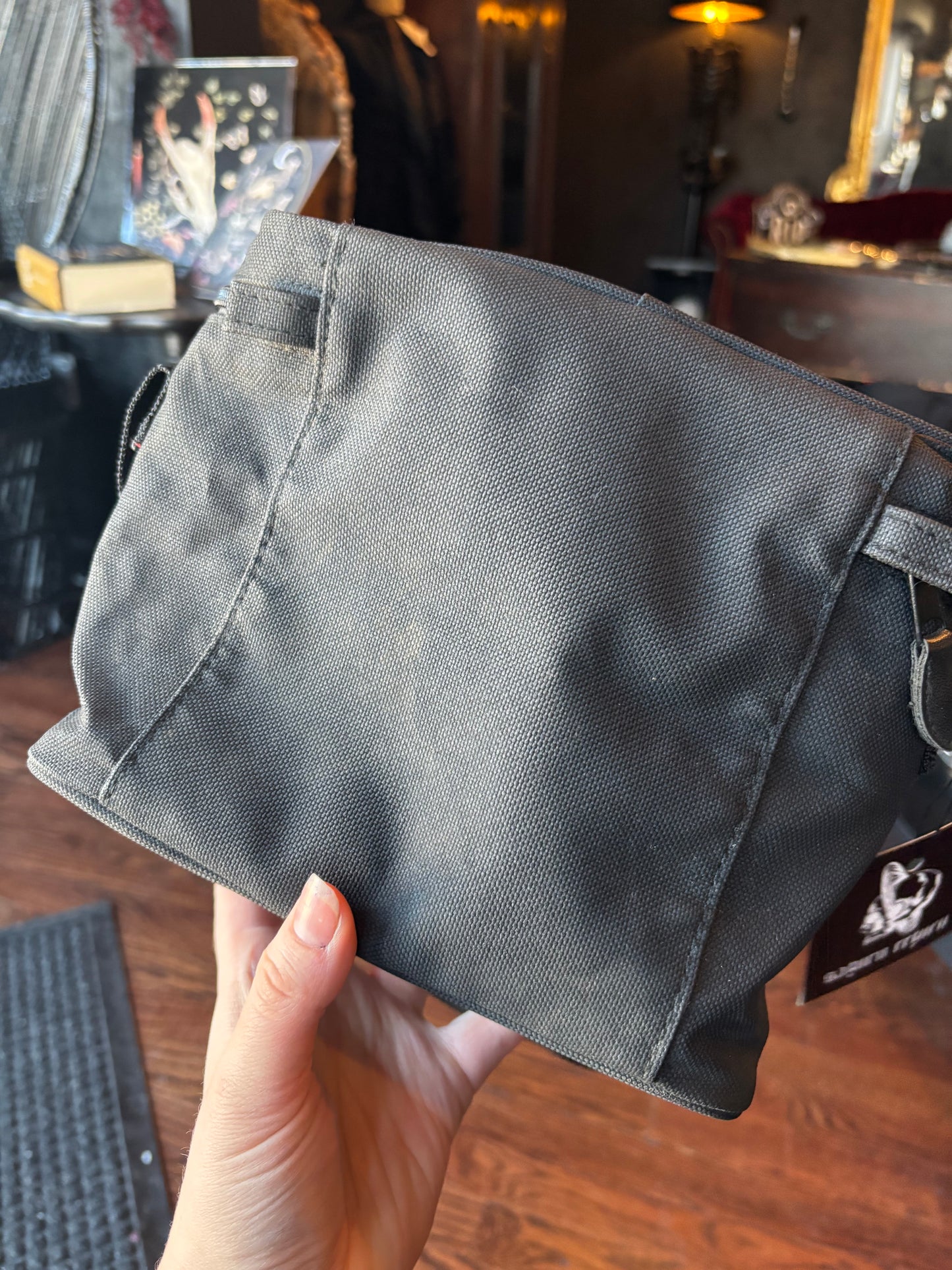 Vintage Black Canvas Harley-Davidson Crossbody Bag