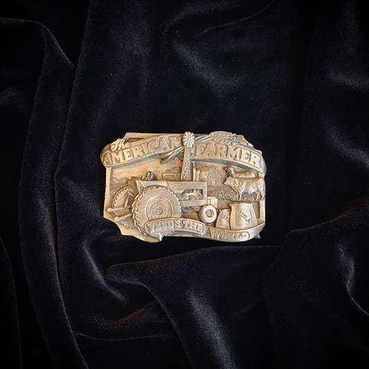 Vintage Siskiyou Buckle Co. “American Farmers” Belt Buckle