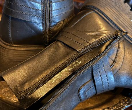Urban Outfitters Black Leather Platform Moto Boots
