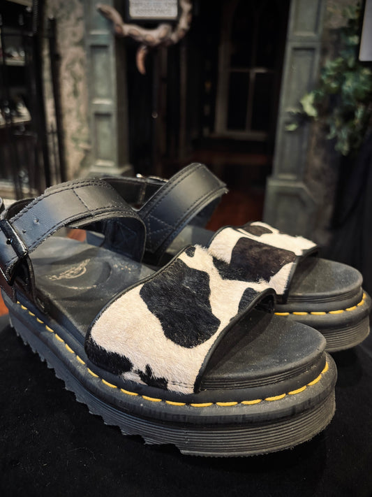 Dr.Martin VOSS Animal Print Leather Strap Sandals