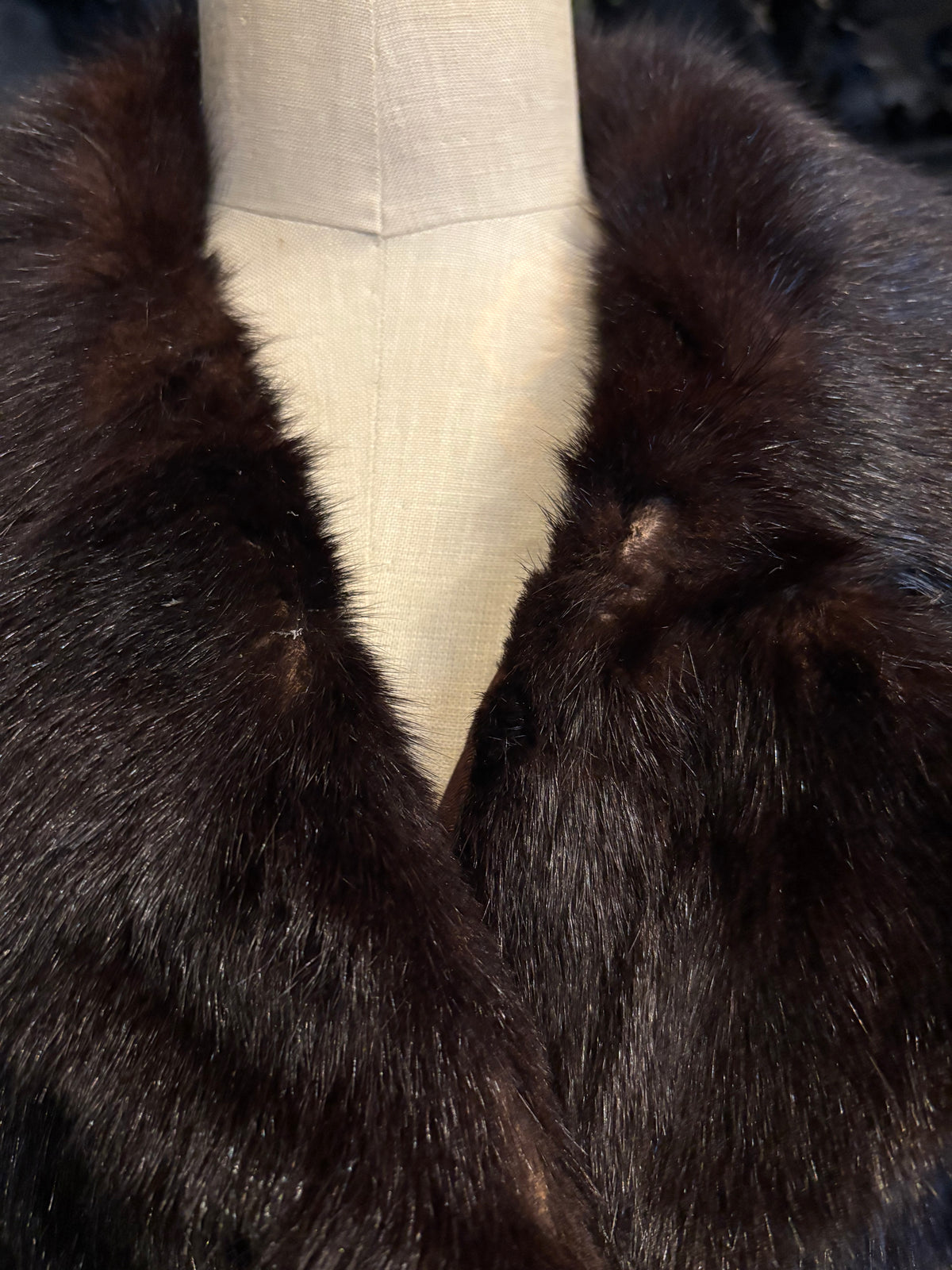 Vintage Custom Dark Brown Fur Long Coat