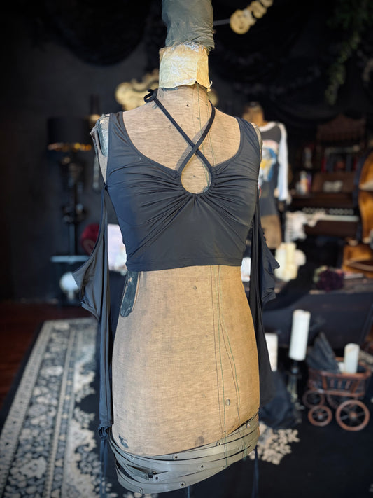 Poster Girl strappy long sleeve keyhole top