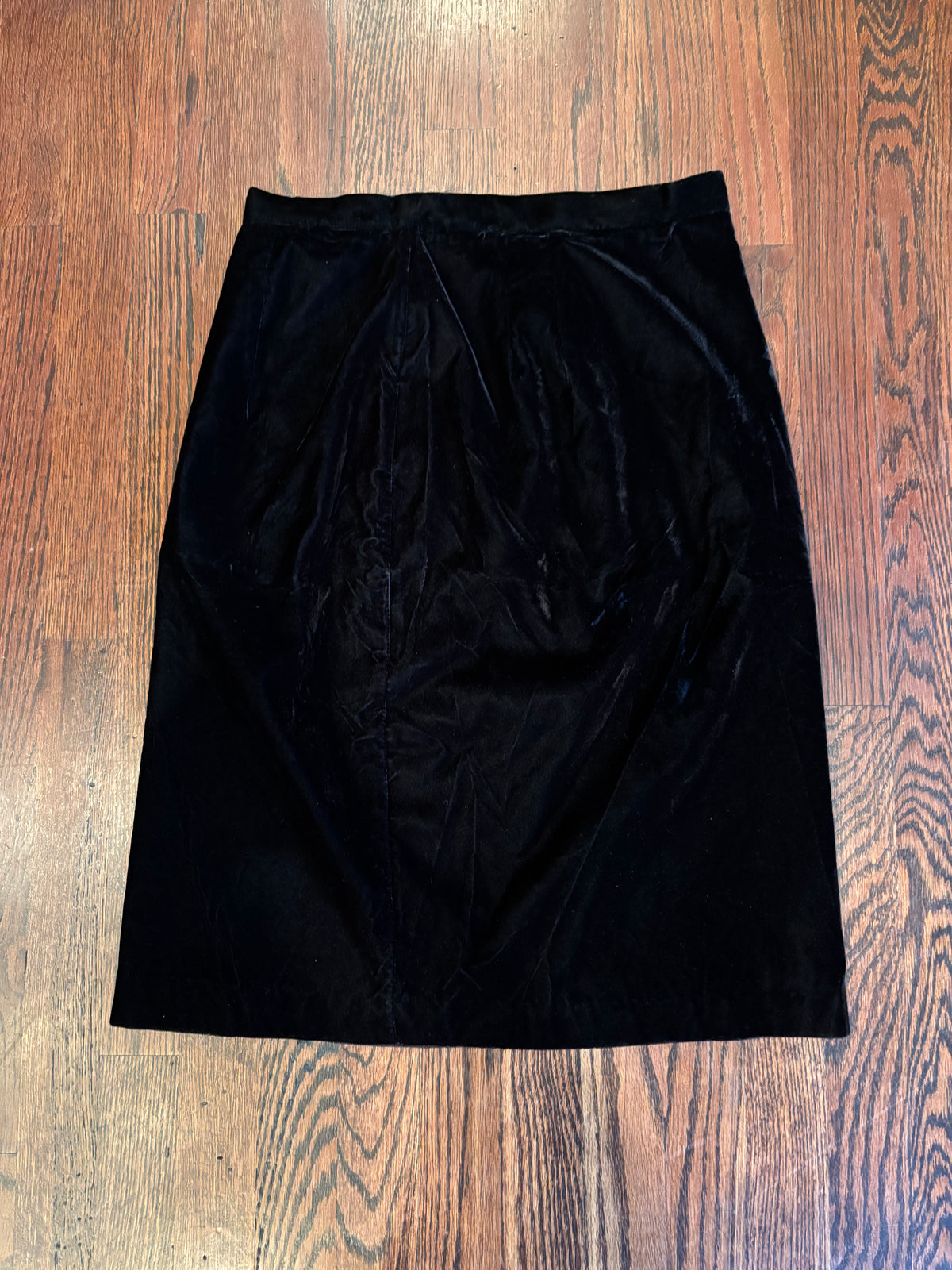 90s Deadstock Whimsygoth Black Velvet Pencil Shirt