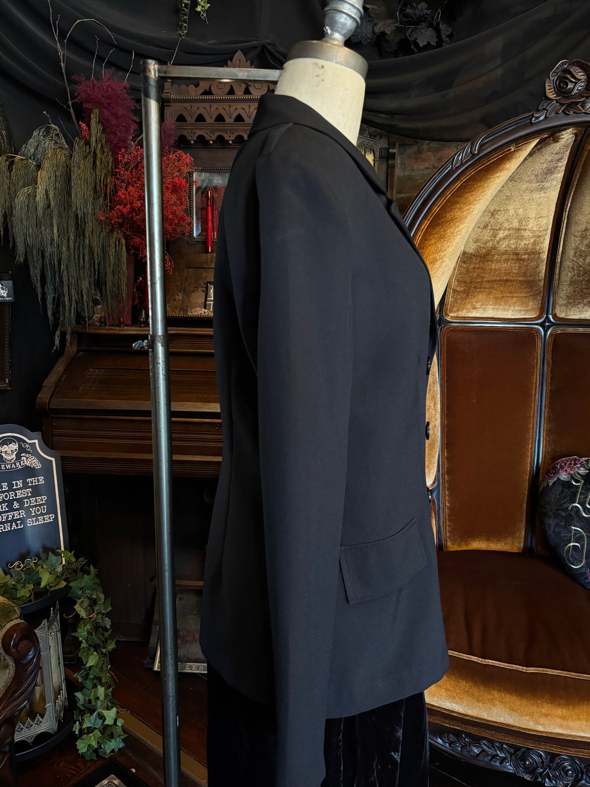 90s Vintage Double Breasted Black Blazer