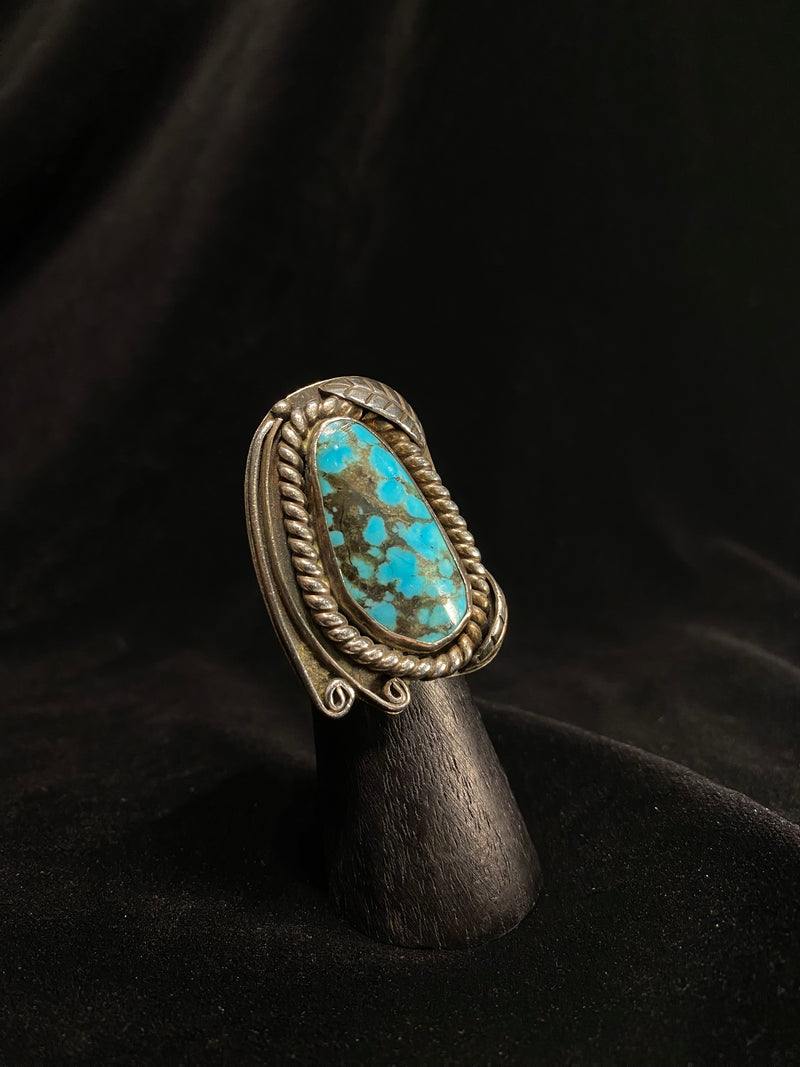 Vintage Sterling Silver Large Turquoise Statement Ring