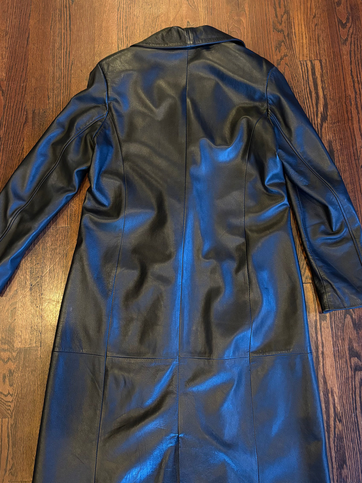 Vintage Gorgeous and Soft Long Black Leather Coat