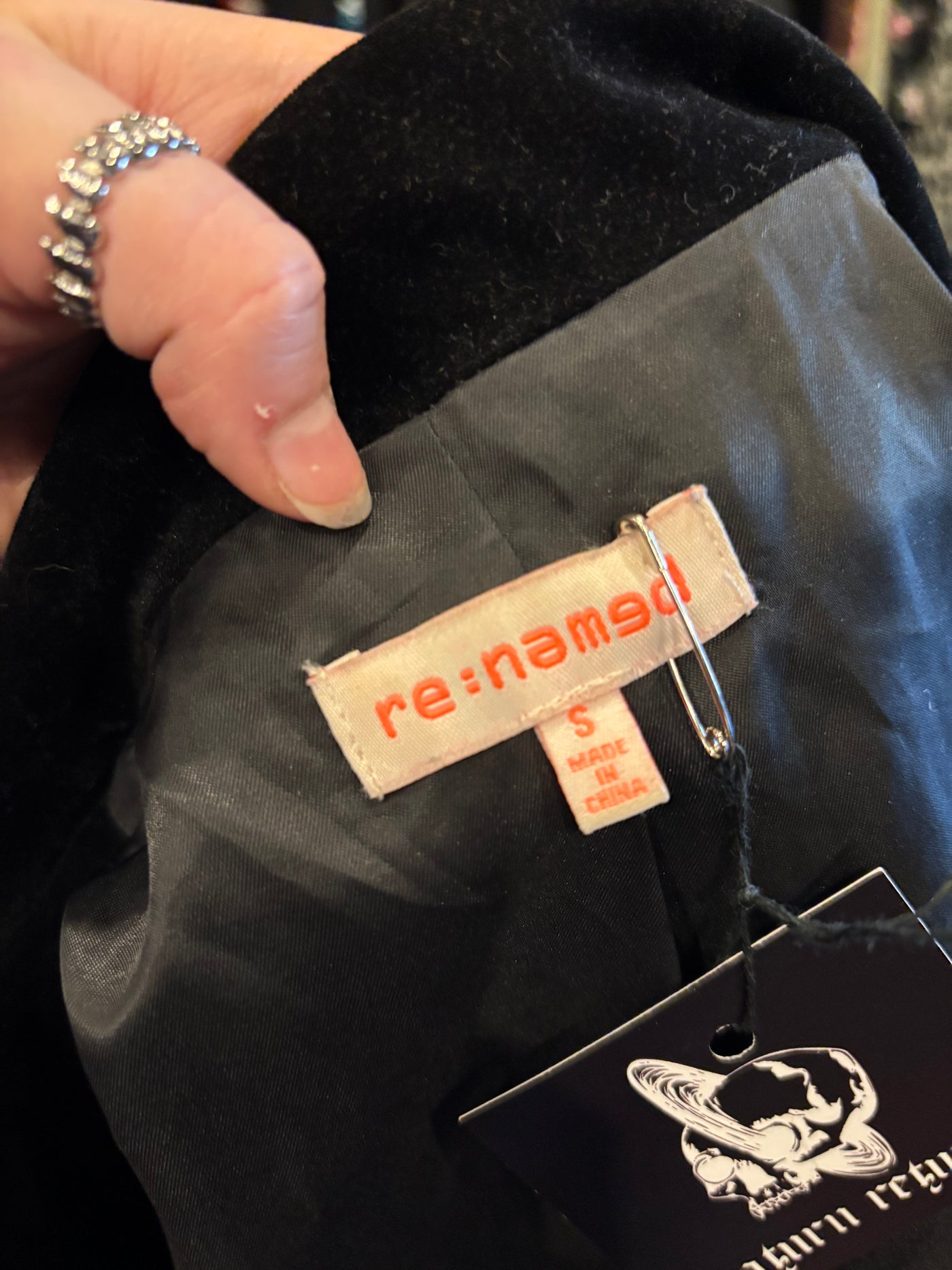 RE:NAMED Black Velvet Moto Jacket